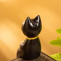 Сувенир &laquo;Кот сидячий&raquo;, 5&times;6&times;15 см, дерево, чёрный