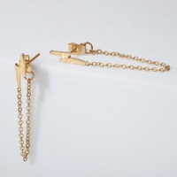 Серьги металл &laquo;Цепочки&raquo; молния, цвет золото