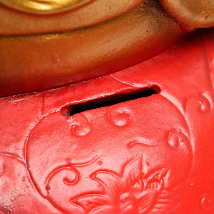 Копилка "Хоттей на буйволе" красное золото, 22х44х37см