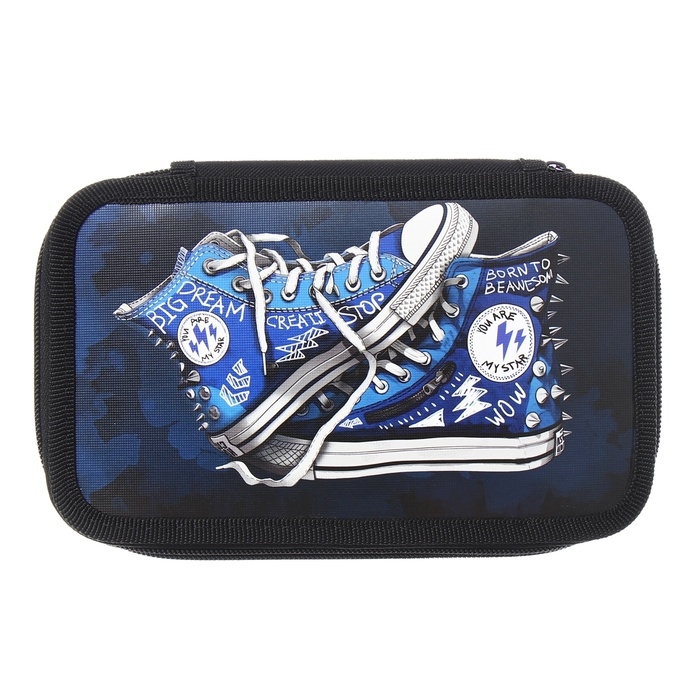 Пенал 2 секции, 125 х 205 х 40 мм, Calligrata 30П26/2 Пенал 2 секции, 125 х 205 х 40 мм, Calligrata 30П26/2 "Кеды", ламинированный картон