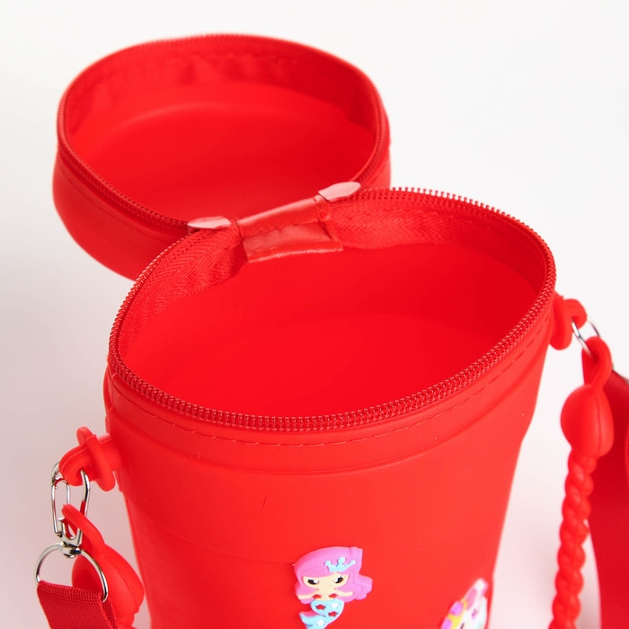 Сумка детская на молнии, наклейки МИКС, цвет красный Сумка детская на молнии, наклейки МИКС, цвет красный