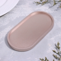 Подсвечник овальный из гипса,17,5х9х1,5см,шампань