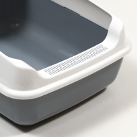 Лоток для кошек без сетки 50,5 х 39 х 23 см, серый