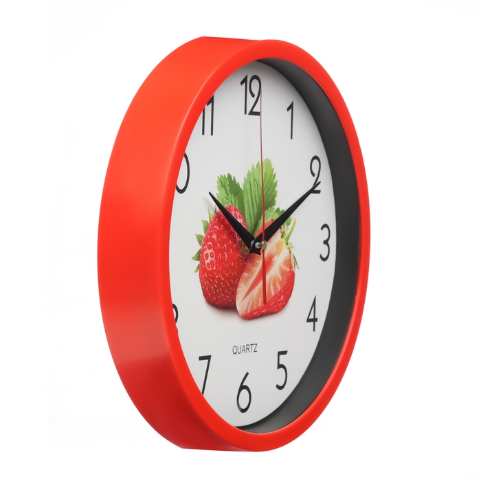 Часы настенные, для кухни Часы настенные, для кухни "Клубника", бесшумные, d-25 см
