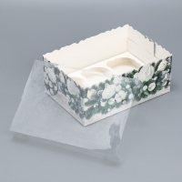 Коробка для капкейка &laquo;Снежные игрушки&raquo;, 23 х 16 х 10 см, Новый год