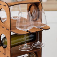 Подставка-минибар под 3 бутылки и 4 бокала, 35&times;23&times;48 см