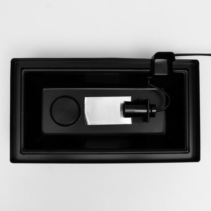 Аквариум Прямоугольный "Атолл" с крышкой, 13 литров, 30 х 16 х 26/31 см, чёрный