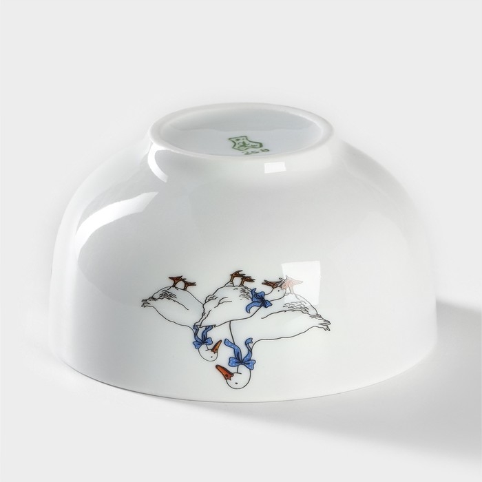 Пиала фарфоровая &laquo;Гуси&raquo;, 330 мл, d=11 см, рисунок микс