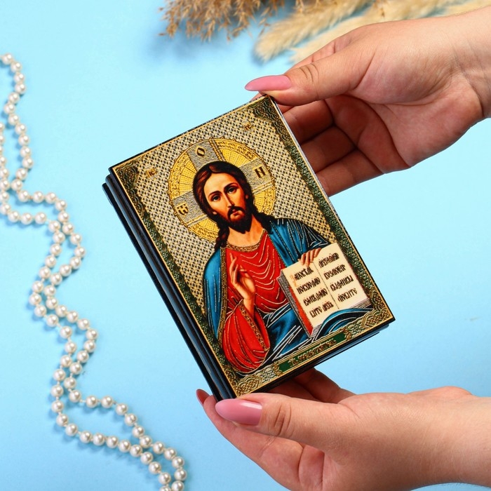 Шкатулка &laquo;Спаситель&raquo;  10&times;14 см, лаковая миниатюра