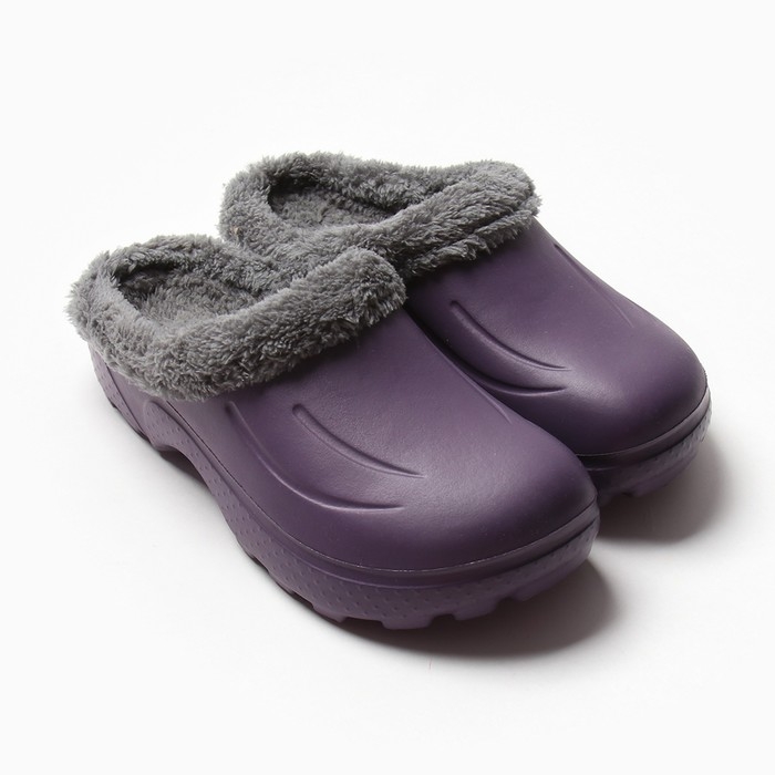 Сабо женские утепленные "Монтана" цвет баклажан, размер 37