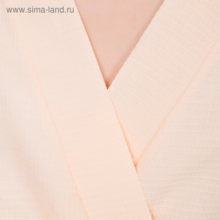 Халат вафельный запашной женский р-р 50, цв.Персик, 160 гр/м,Хл.100%