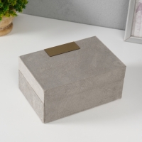 Шкатулка текстиль "Блок" серая 12,2х18х8,2 см Шкатулка текстиль "Блок" серая 12,2х18х8,2 см