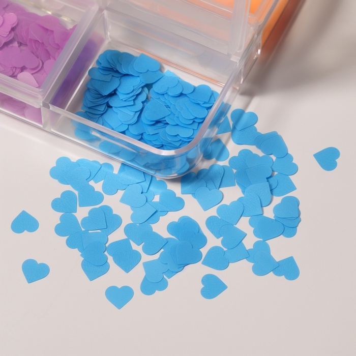 Пайетки для декора ногтей &laquo;Сердечки NEON&raquo;, разноцветные