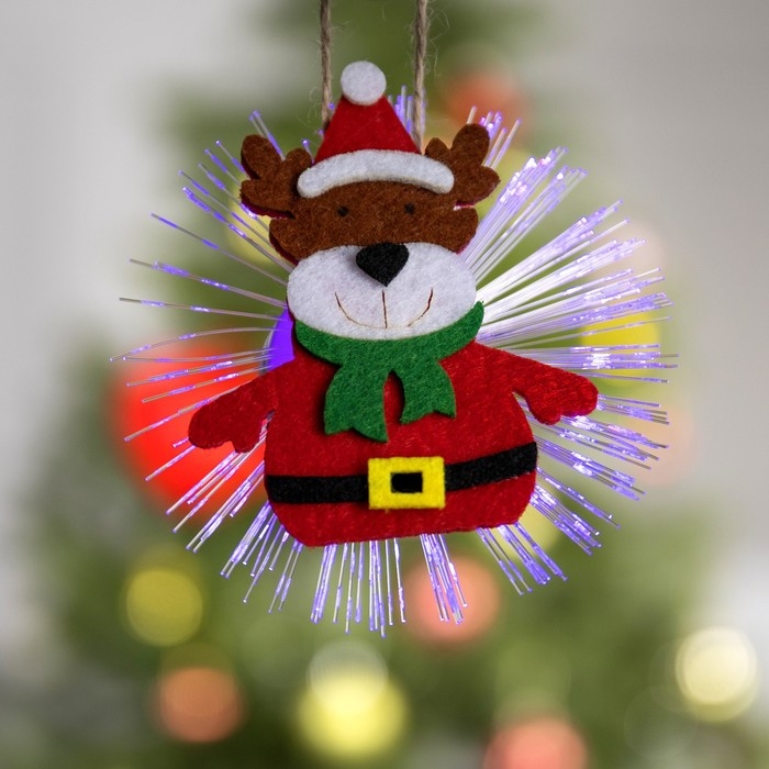 Световая подвеска «Олень» 10 см, батарейки LR44х3 (в комплекте), свечение мульти Световая подвеска «Олень» 10 см, батарейки LR44х3 (в комплекте), свечение мульти