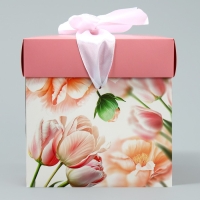 Коробка подарочная складная, упаковка, &laquo;С 8 марта&raquo;, 15 х 15 х 15 см