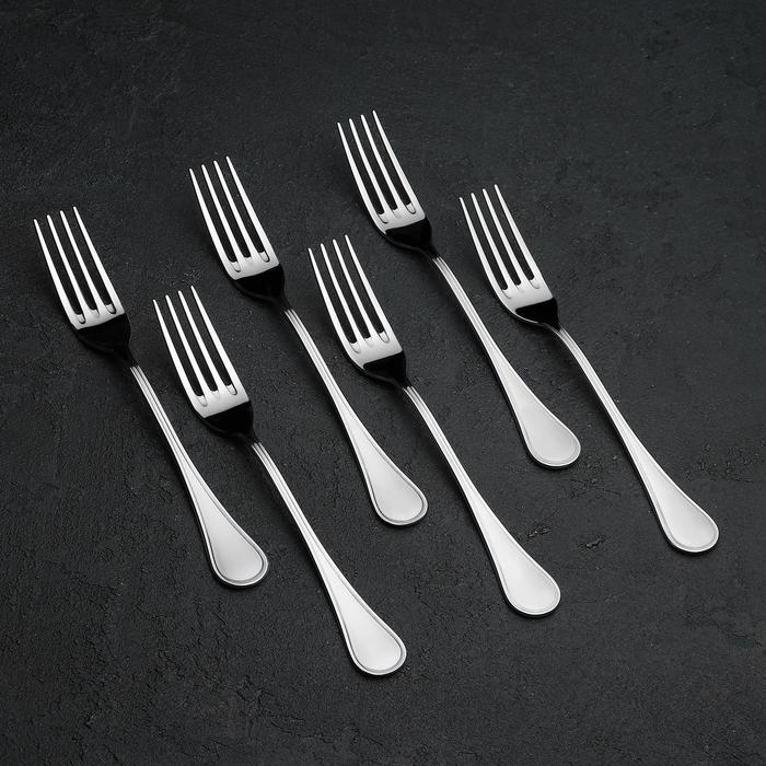 Вилка столовая &laquo;Соната&raquo; (&laquo;Империал&raquo;), длина 20,5 см, толщина 2 мм, цвет серебряный