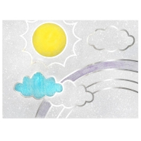 Бумага цветная самоклеящаяся, раскраска, А4, 6 листов, 1 цвет, с блёстками, односторонняя, в пакете, 80 г/м&sup2;, Синий трактор