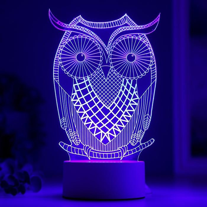 Светильник Светильник "Большой филин" LED RGB от сети 9,5х13х22см RISALUX