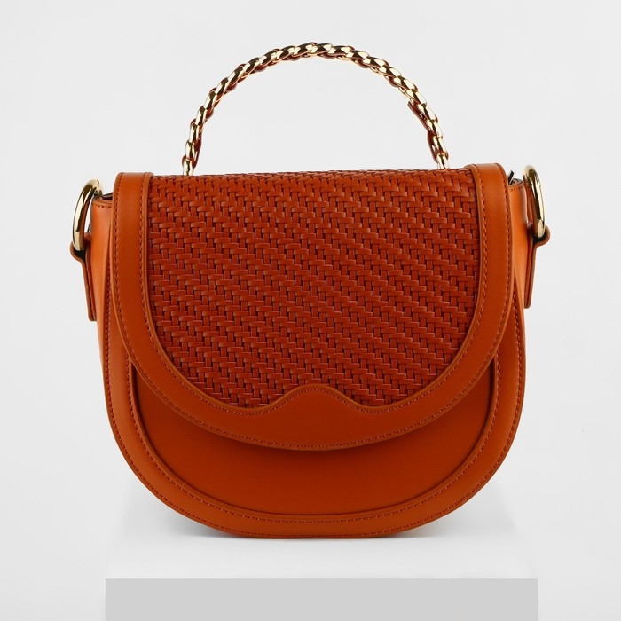 Ручка для сумки, металлическая, с винтами для крепления, 12,8 &times; 6,5 см, цвет золотой/коричневый