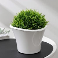 Кашпо для цветов со вставкой &laquo;Лагуна&raquo;, 600 мл, d=13 см, h=9 см, цвет белый