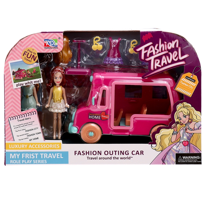 Игровой набор &laquo;Модное путешествие&raquo;: трейлер для путешествий, аксессуары, куклы, МИКС