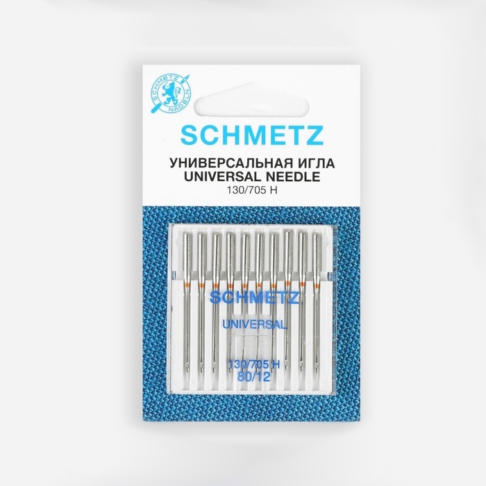Иглы для бытовых швейных машин, универсальные, №80, 10 шт