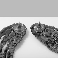 Серьги висячие со стразами &laquo;Голливуд&raquo; нити на кристаллах, цвет серый в сером металле, 15 см