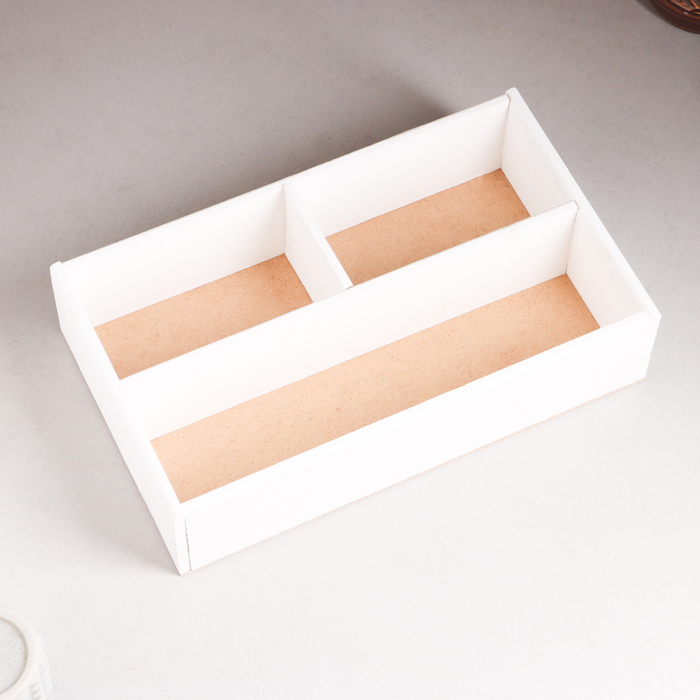 Ящик деревянный 20.5×34.5×10 см подарочный комодик, белая кисть Ящик деревянный 20.5×34.5×10 см подарочный комодик, белая кисть