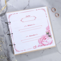 Книга пожеланий на свадьбу в деревянной обложке &laquo;Резная&raquo;.