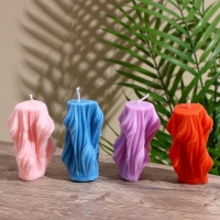 Свеча "Вуаль" 5х5х8 см, соевый воск,микс Свеча "Вуаль" 5х5х8 см, соевый воск,микс