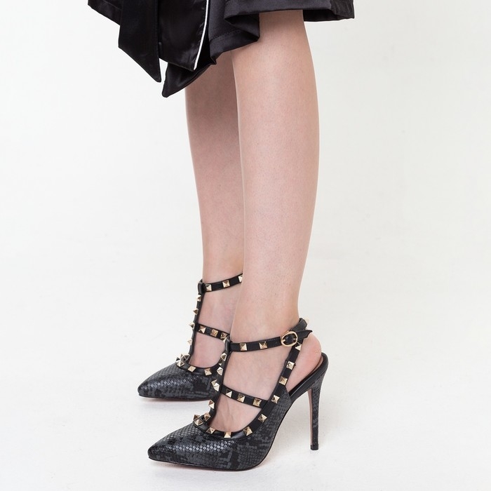 Туфли женские, цвет серебряный/кобра, размер 39