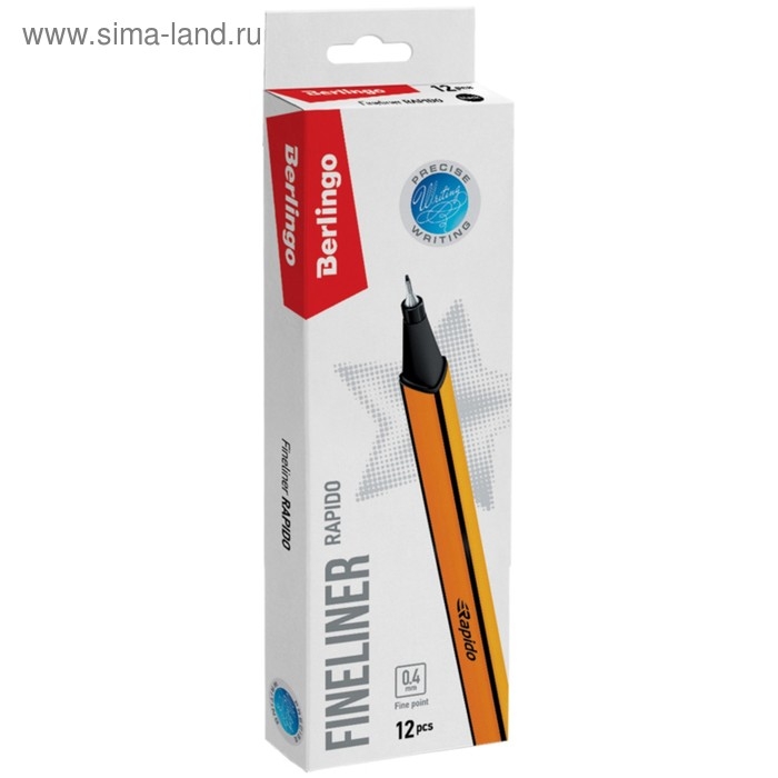 Ручка капиллярная Berlingo Rapido, 0,4 мм, трёхгранная, стержень чёрный Ручка капиллярная Berlingo Rapido, 0,4 мм, трёхгранная, стержень чёрный
