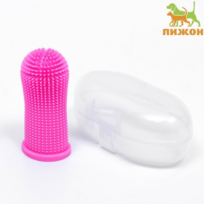 Щётка для чистки зубов животных, 5,5 х 2,5 см, розовая, контейнер 7 х 4 см Щётка для чистки зубов животных, 5,5 х 2,5 см, розовая, контейнер 7 х 4 см