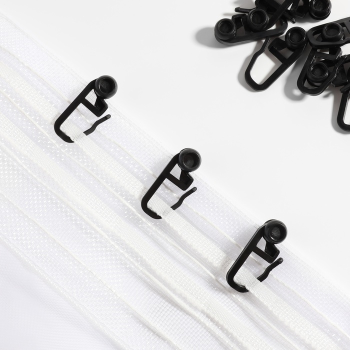 Крючок для штор, гвоздик с замком, 2,7 &times; 1,1 см, 20 шт, цвет чёрный