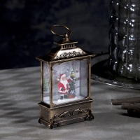 Светодиодная фигура &laquo;Дед Мороз и ёлка&raquo; 7.6 &times; 13.5 &times; 3.2 см, пластик, батарейки AG13х3 (в комплекте), свечение тёплое белое