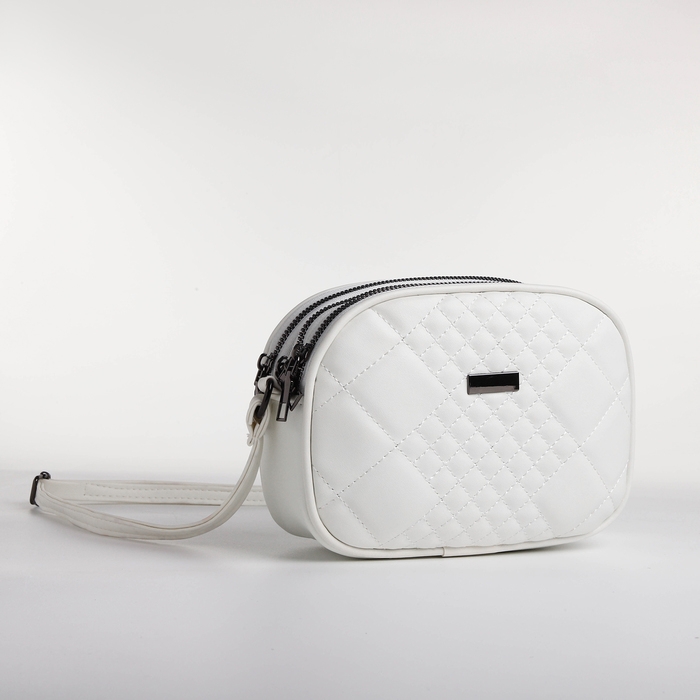 Сумка женская кросс-боди на молнии, цвет белый Сумка женская кросс-боди на молнии, цвет белый