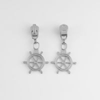 Бегунок автоматический для металлической молнии, №3, декоративный &laquo;Штурвал&raquo;, 10 шт, цвет никель