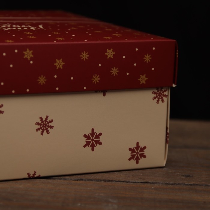 Новый год. Коробка подарочная новогодняя складная, крышка-дно Новый год. Коробка подарочная новогодняя складная, крышка-дно "Загадай желание!" 24 х 17 х 8 см