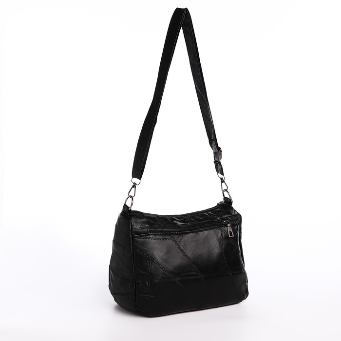 Сумка женская на одно плечо, на молнии, цвет чёрный Сумка женская на одно плечо, на молнии, цвет чёрный