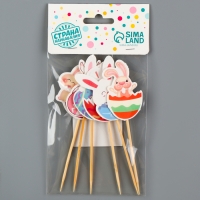 Шпажки &laquo;Пасхальные кролики&raquo;, набор 6 шт.