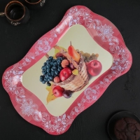 Поднос из нержавеющей стали &laquo;Бахмал&raquo;, 38&times;24,7 см, рисунок МИКС