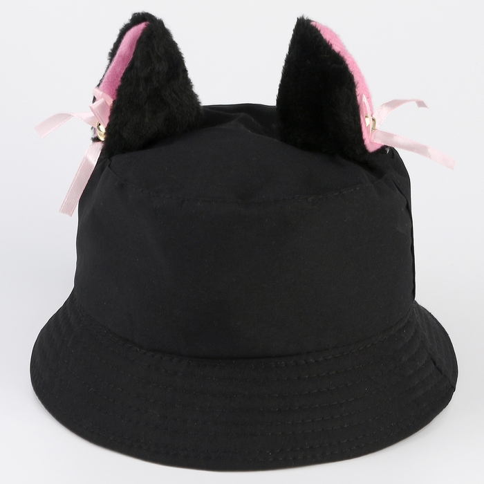 Панама детская для девочки &laquo;Кошка&raquo;, цвет чёрный, р-р 54