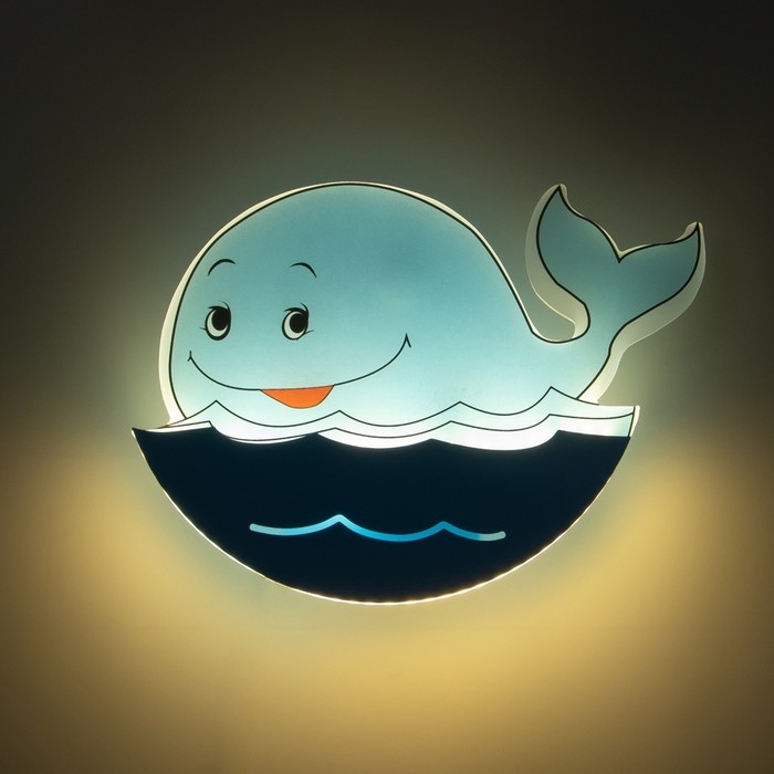 Бра Бра "Кит" LED 12Вт сине-голубой 35х32 см