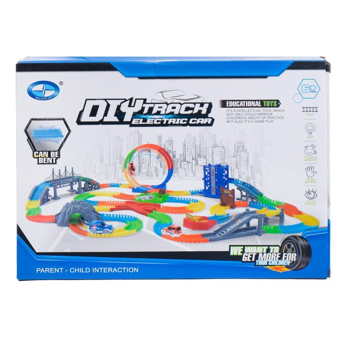 Автотрек &laquo;Магический Трек&raquo;, гибкий, светится в темноте, 126 деталей, лифт