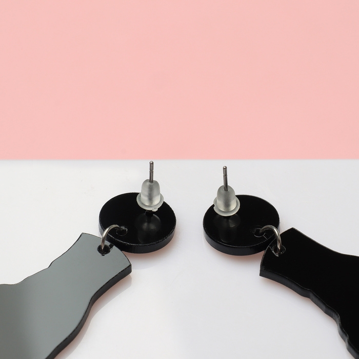 Серьги акрил &laquo;Рок&raquo;, цвет чёрно-белый в серебре