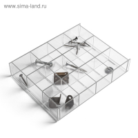 Подставка для презентации, 12 ячеек, 20,3&times;15,4&times;3,8 оргстекло 2 мм, В ЗАЩИТНОЙ ПЛЁНКЕ