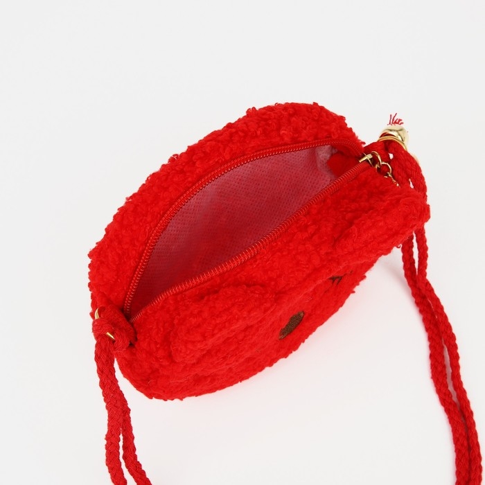 Сумка детская для девочки на молнии, длинный шнурок, цвет красный Сумка детская для девочки на молнии, длинный шнурок, цвет красный