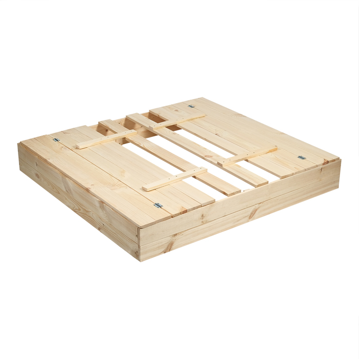 Песочница деревянная, с крышкой, 150 × 140 × 18 см, без покраски, лавочки (2 шт.), Greengo Песочница деревянная, с крышкой, 150 × 140 × 18 см, без покраски, лавочки (2 шт.), Greengo