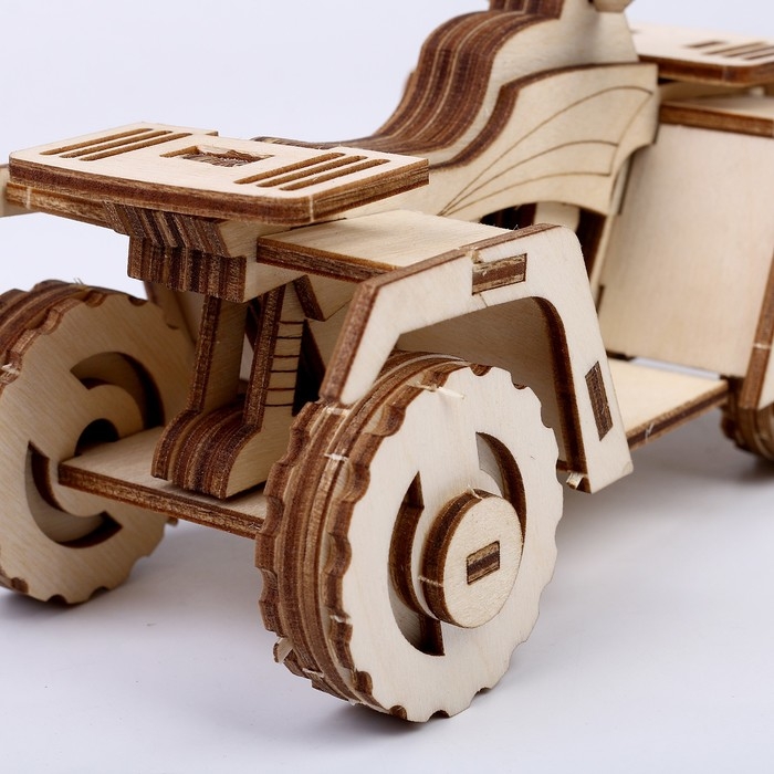 Конструктор из дерева &laquo;Квадроцикл&raquo;, 14х7,7х8,3 см, в комплекте краски, кисточка и наждачная бумага