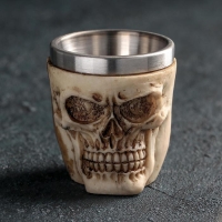 Стопка из нержавеющей стали &laquo;Череп. Хэллоуин&raquo;, 60 мл, цвет бежевый
